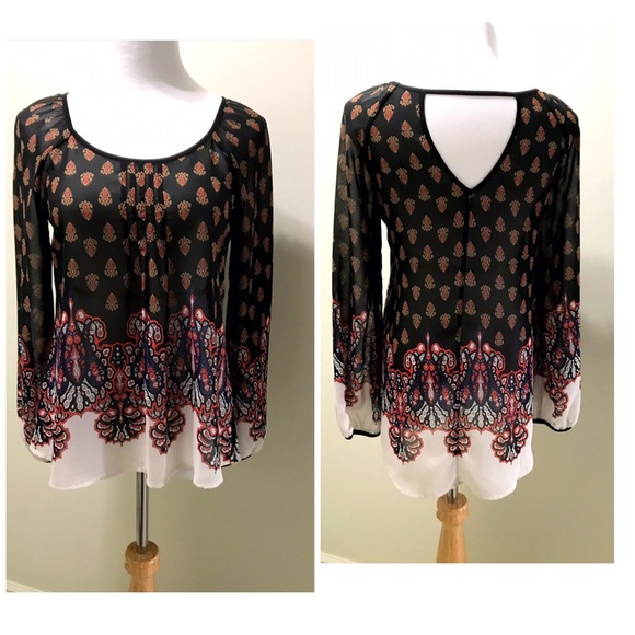 Blu Pepper Blouse NEW WITHOUT TAGS Tunic Sz Small - Picture 1 of 8